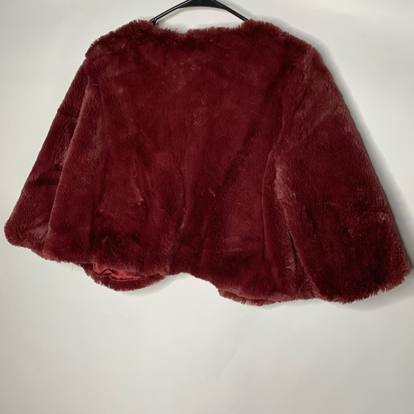 Haani Burgundy Faux Fur Blazer Size L NWT - Picture 2 of 7